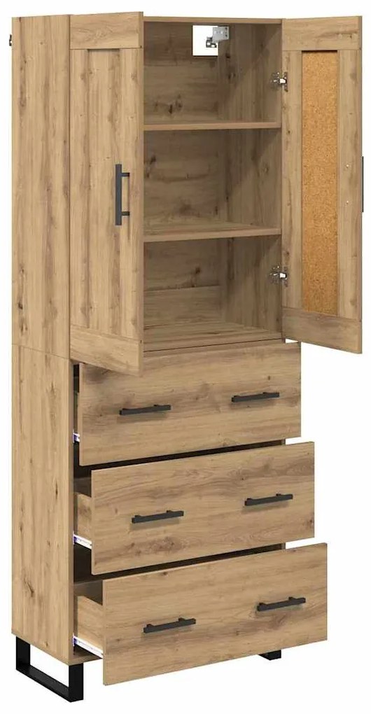 vidaXL Highboard Artisan Oak 69,5 x 34 x 180 εκ. Επεξεργασμένο ξύλο