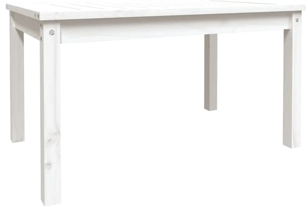 vidaXL Τραπέζι Κήπου Λευκό 82,5 x 50,5 x 45 εκ. από Μασίφ Ξύλο Πεύκου