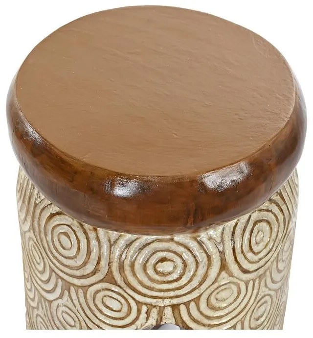 Βοηθητικό Τραπέζι DKD Home Decor Φυσικό Λευκό Ξύλο αλβασίας (29 x 29 x 49 cm) (30 x 30 x 50 cm)