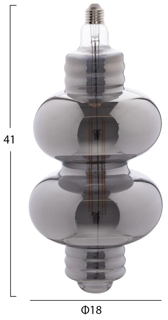 ΛΑΜΠΤΗΡΑΣ LED FILAMENT 8W E27 3000K SMOKE COLOR DIMMABLE  HM4053.03