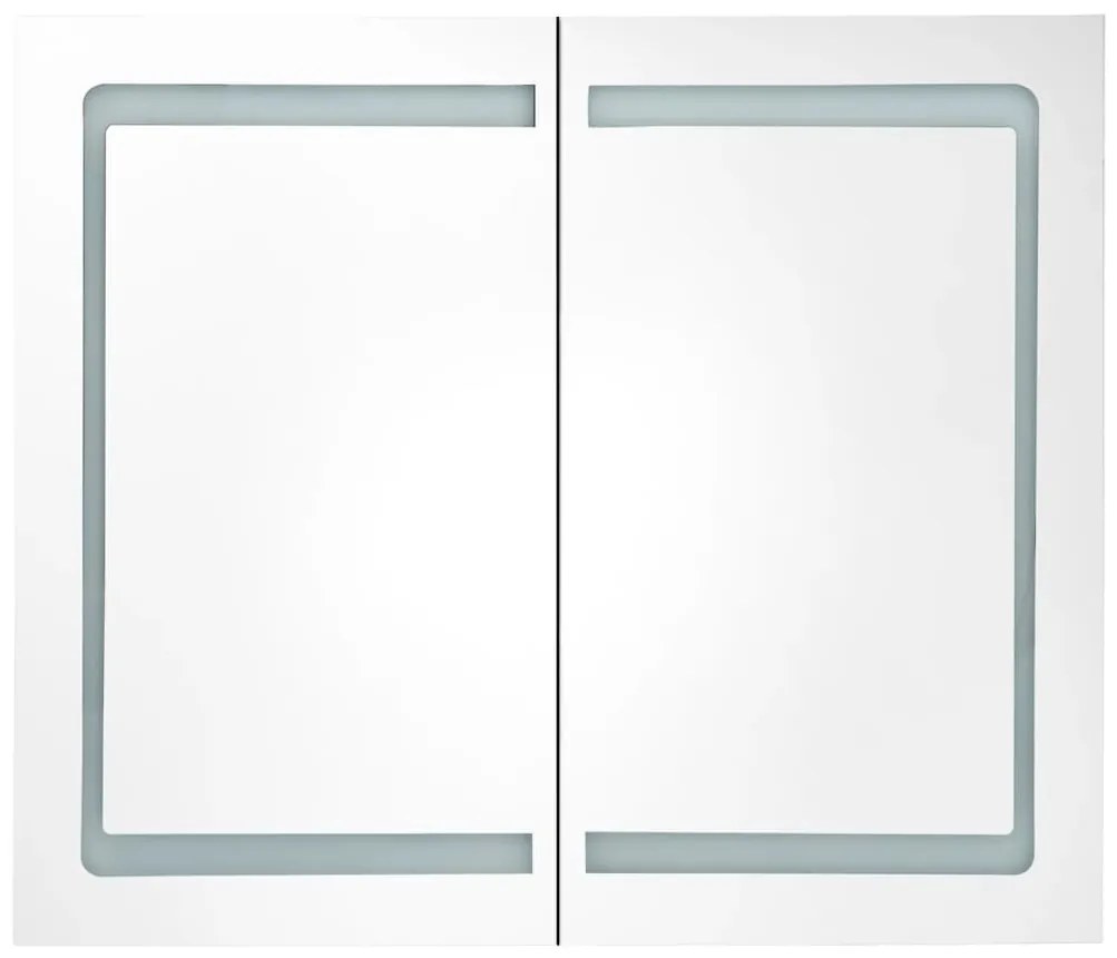 vidaXL Καθρέφτης Μπάνιου με Ντουλάπι & LED Δρυς 80 x 12 x 68 εκ.