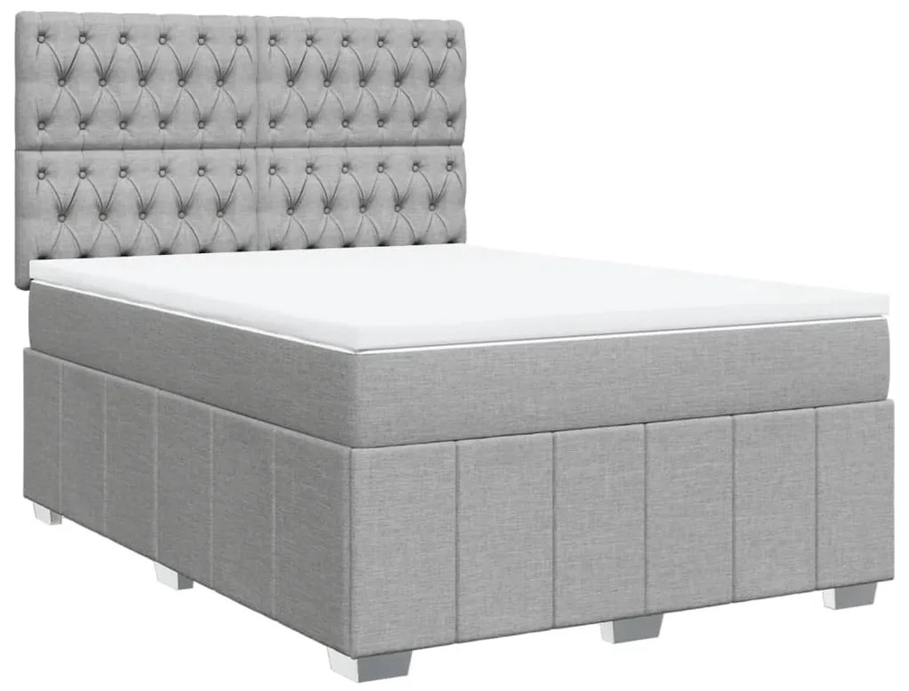 ΚΡΕΒΑΤΙ BOXSPRING ΜΕ ΣΤΡΩΜΑ ΑΝΟΙΧΤΟ ΓΚΡΙ 140X190 ΕΚ. ΥΦΑΣΜΑΤΙΝΟ 3293970