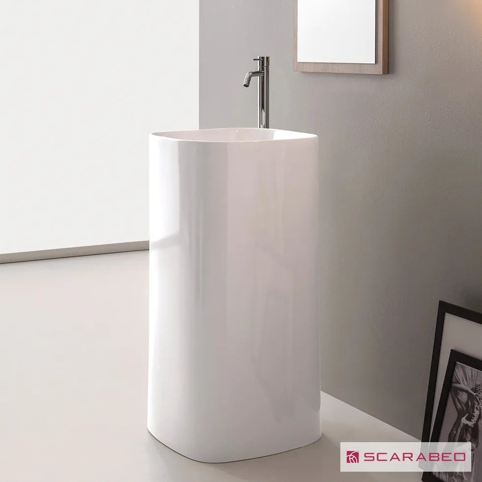 Νιπτήρας Πορσελάνης Moon 42x42 y.85 Scarabeo White 5510-300