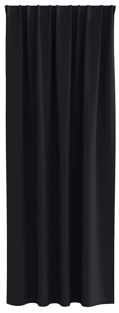 vidaXL Κουρτίνες με κουρτίνες 2 pcs Μαύρο Πολυεστέρας