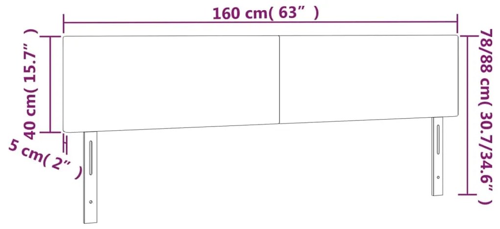 vidaXL Κεφαλάρι Κρεβατιού LED Taupe 160x5x78/88 εκ. Υφασμάτινο