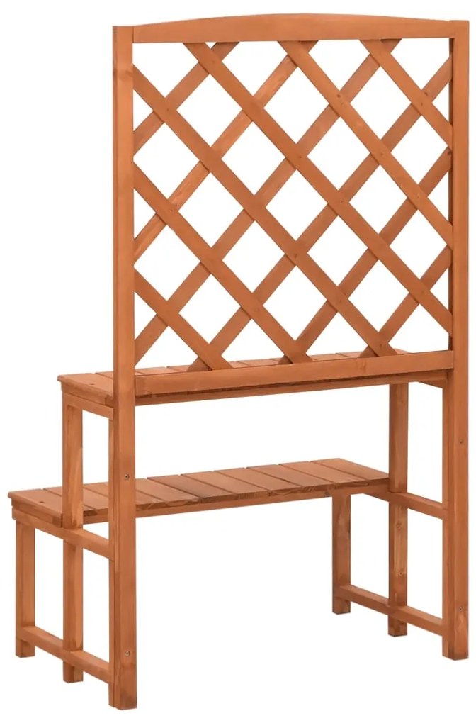 vidaXL Βάση Φυτών με Καφασωτό 70 x 42 x 115 εκ. από Μασίφ Ξύλο Ελάτης