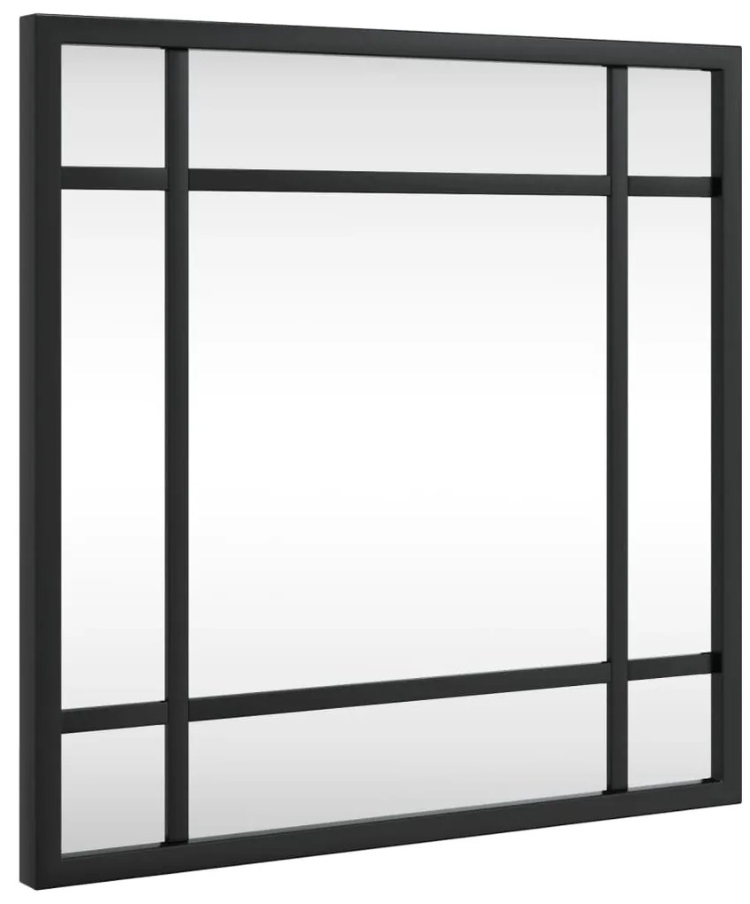 vidaXL Καθρέφτης Τοίχου Τετράγωνος Μαύρος 30 x 30 εκ. από Σίδερο