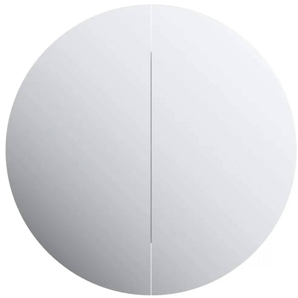 vidaXL Ντουλάπι Μπάνιου με Στρογγυλό Καθρέφτη&amp;LED Λευκό 40x40x17,5 εκ.