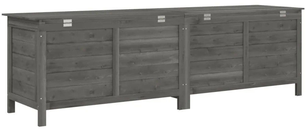 vidaXL Μπαούλο Αποθ. Κήπου Ανθρακί 198,5x50x56,5εκ Μασίφ Ξύλο Ελάτης