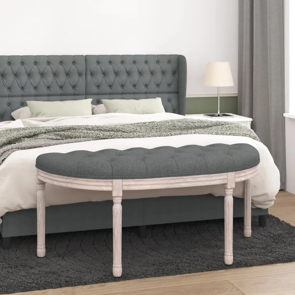 vidaXL Πάγκος Σκούρο Γκρι 110,5 x 45 x 49 εκ. Υφασμάτινος