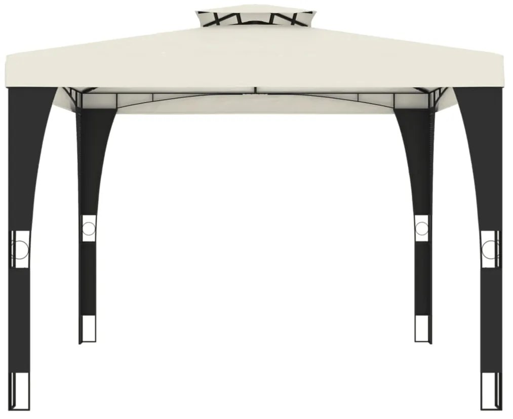 vidaXL Κιόσκι με Διπλή Οροφή Κρεμ 2,98x2,98 μ. Ατσάλινο