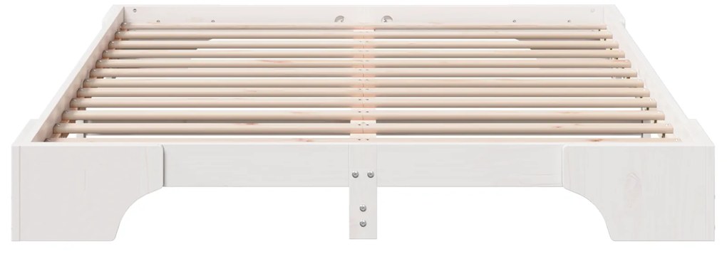vidaXL Κρεβάτι Λευκό Μασίφ ξύλο πεύκου 160 x 200 εκ. Ανθεκτικό