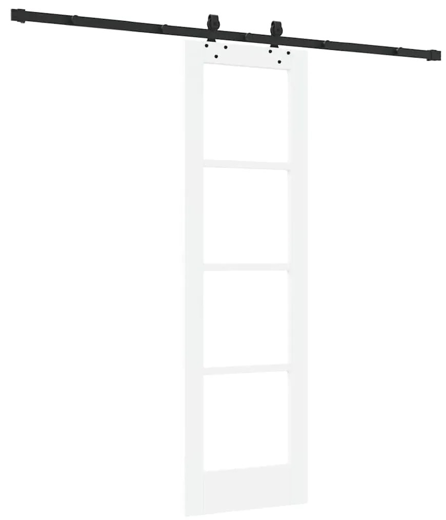vidaXL Συρόμενη Πόρτα Λευκό 61 x 198.5 εκ. Ξύλο και μέταλλο