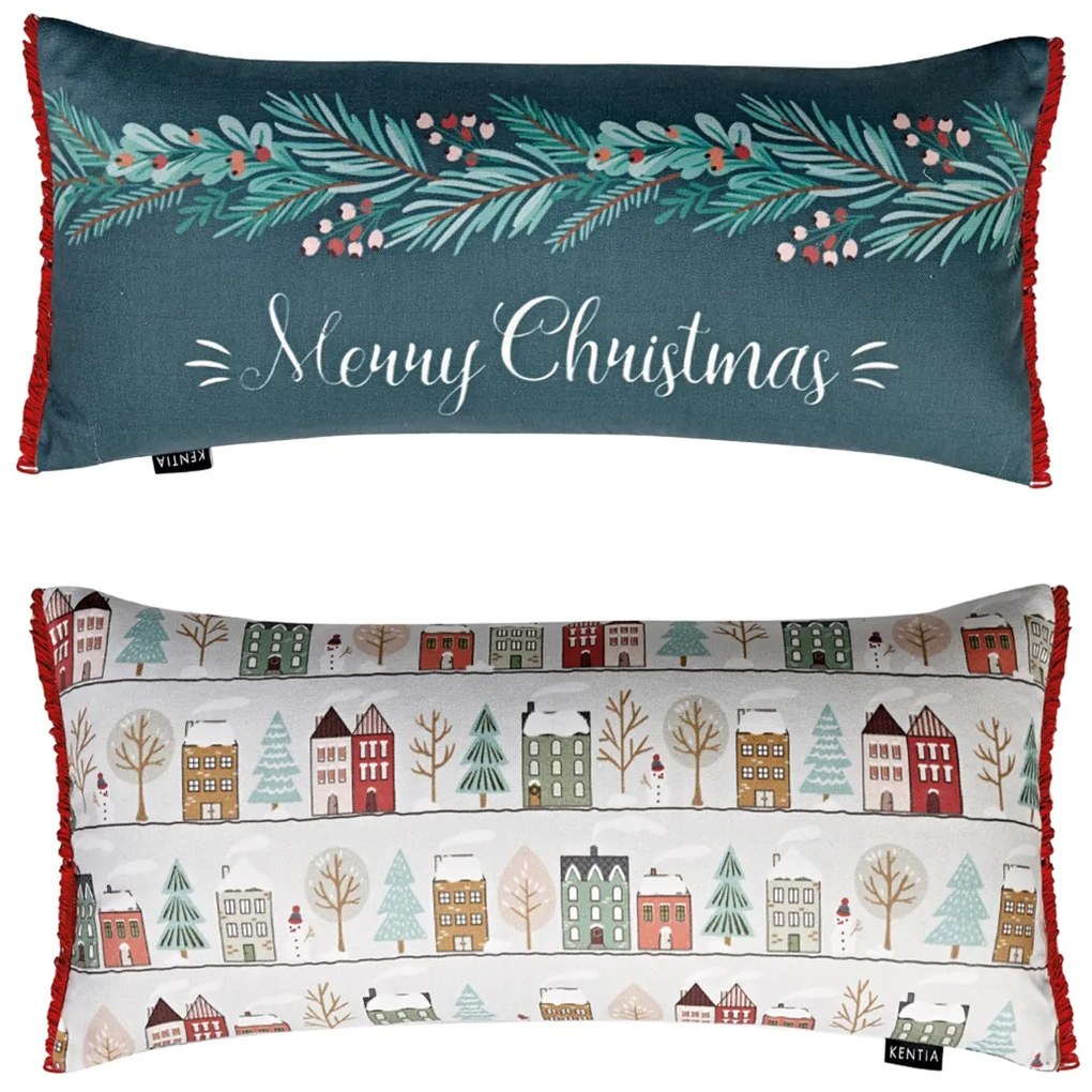 Χριστουγεννιάτικο Μαξιλάρι 2 Όψεων (30x60) Kentia Loft Snow 236