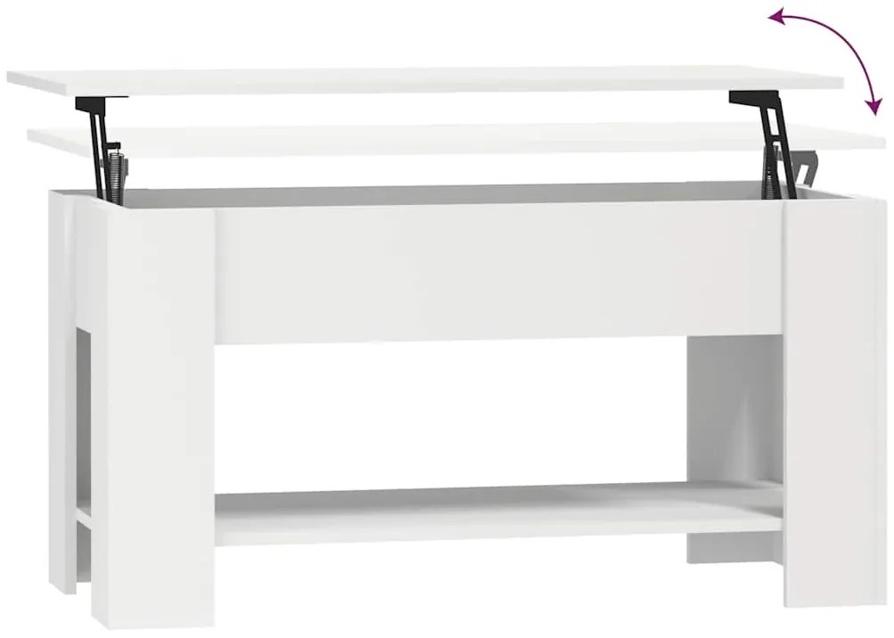 vidaXL Τραπεζάκι Σαλονιού Λευκό 101 x 49 x 52 εκ. Επεξεργασμένο Ξύλο