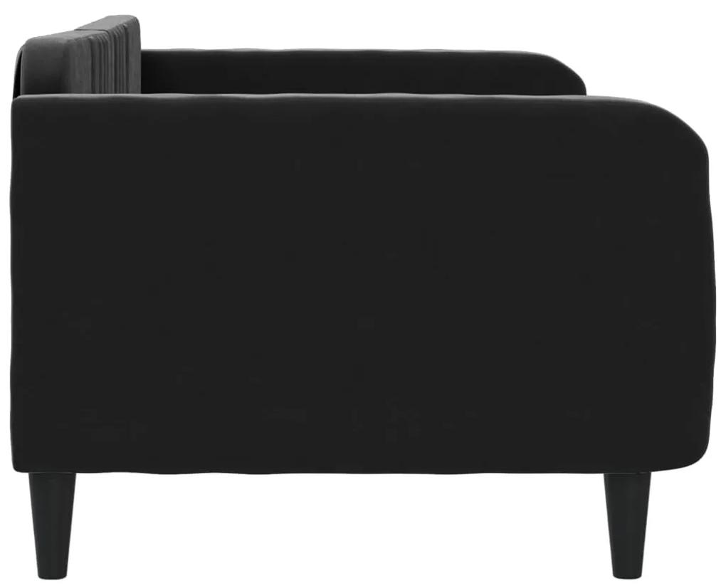 vidaXL Καναπές Κρεβάτι Μαύρος 90 x 200 εκ. Βελούδινος