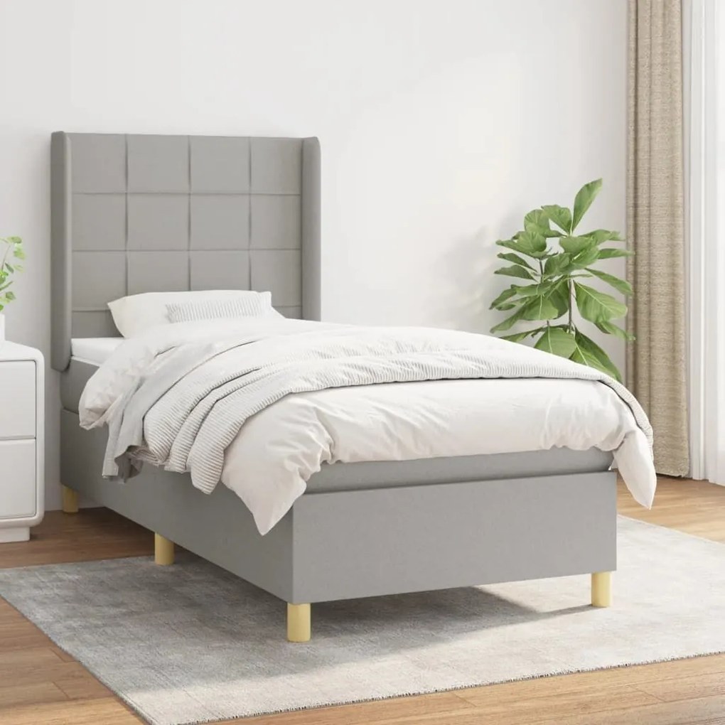 ΚΡΕΒΑΤΙ BOXSPRING ΜΕ ΣΤΡΩΜΑ ΑΝΟΙΧΤΟ ΓΚΡΙ 90X200 ΕΚ. ΥΦΑΣΜΑΤΙΝΟ 3131961