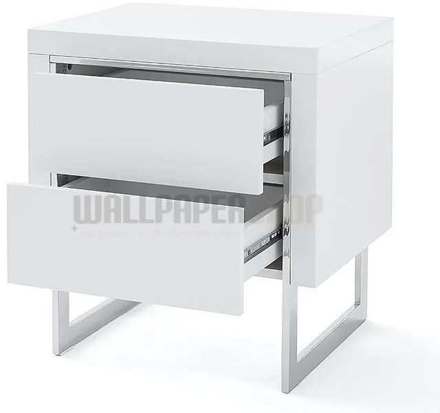 Gap Κομοδίνο Μαύρο / Λευκό Ματ 50x40x55