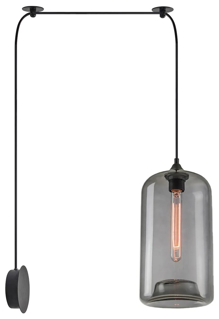 SE21-SM-19-30-BL1W+ FEINT Smoked Glass Pendant+