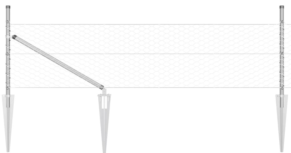 vidaXL Φράχτης Hexagon 0.8x25 m Γαλβανισμένος Χάλυβας