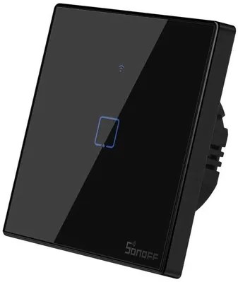 SONOFF smart διακόπτης ΤΧ-T3EU1C, αφής, Wi-Fi, μονός, μαύρος