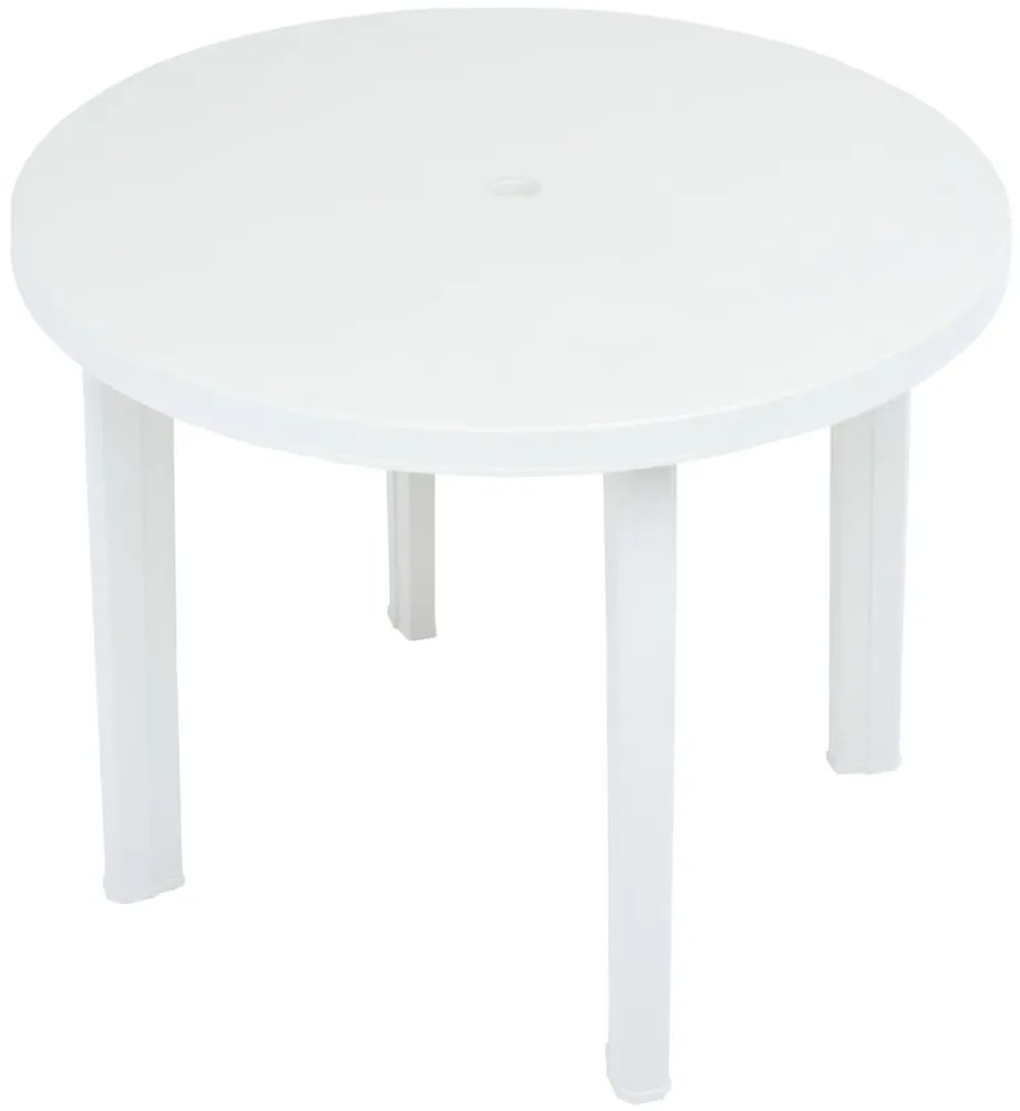 vidaXL Τραπέζι Κήπου Λευκό 89 εκ. Πλαστικό