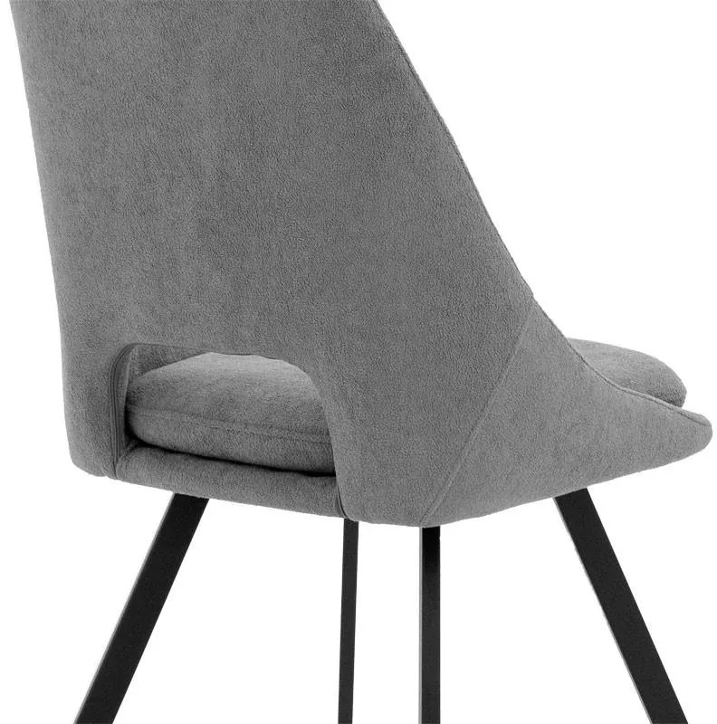 Καρέκλα Initiate γκρι μπουκλέ ύφασμα-πόδι μαύρο μέταλλο 48x57x85εκ 2αδα 48x57x85 εκ.