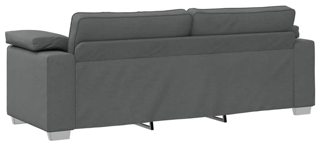 vidaXL Καναπές με μαξιλάρι Σκούρο γκρι 219 x 77 x 82 εκ ύφασμα