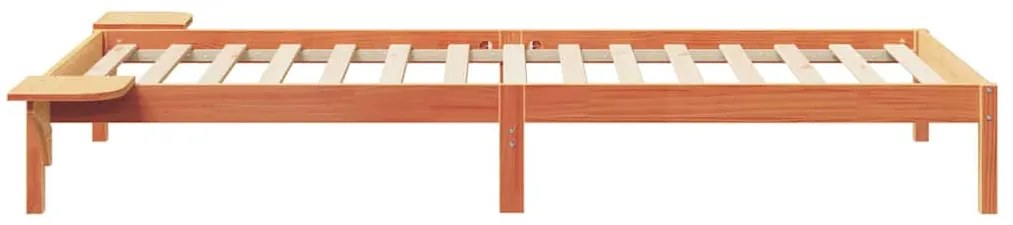 vidaXL Κρεβατοκάμαρα με Πλαϊνά Τραπέζια Κερωτό καφέ 100 x 210 cm