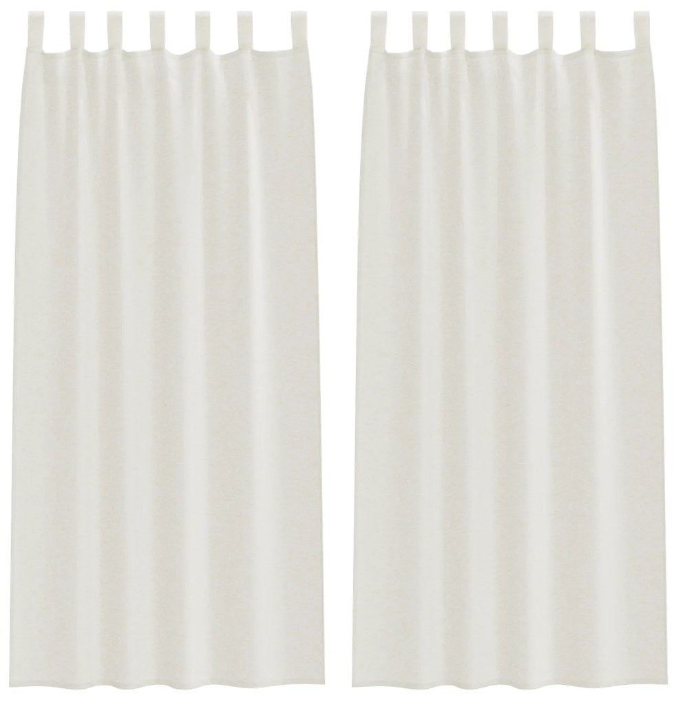 vidaXL Κουρτίνες με κουρτίνες 2 pcs Κρεμ 140 x 225 cm Πολυεστέρας