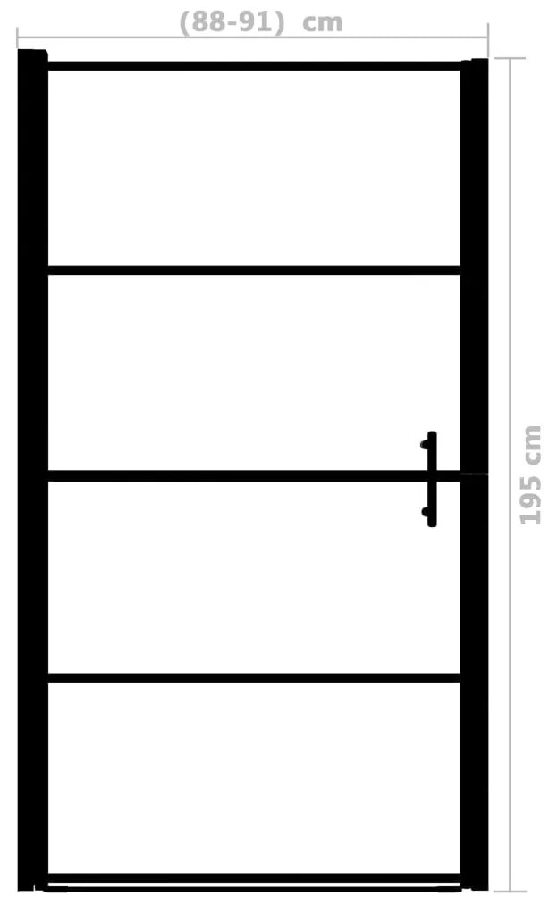 Πόρτα Ντουζιέρας Μαύρη 91 x 195 εκ. Αμμοβολισμένο Ψημένο Γυαλί
