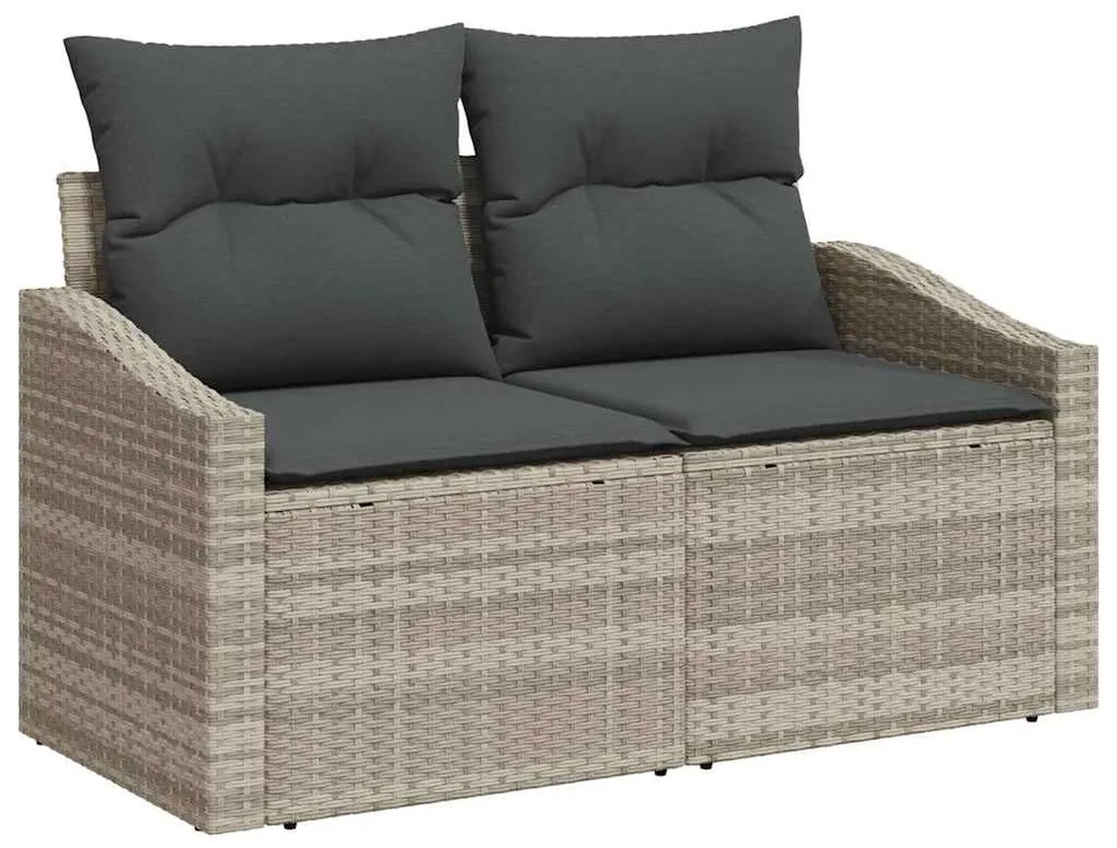 vidaXL Σετ Καναπέ Κήπου με μαξιλάρι 9 pcs Γκρι Μπεζ 100 x 55 x 73 εκ