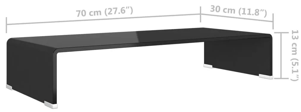 Βάση Τηλεόρασης/Οθόνης Μαύρη 70 x 30 x 13 εκ. Γυάλινη - Μαύρο