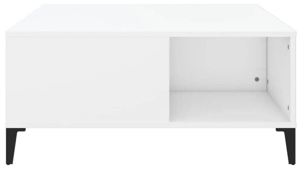Τραπεζάκι Σαλονιού Λευκό 80 x 80 x 36,5 εκ. Επεξεργασμένο Ξύλο - Λευκό