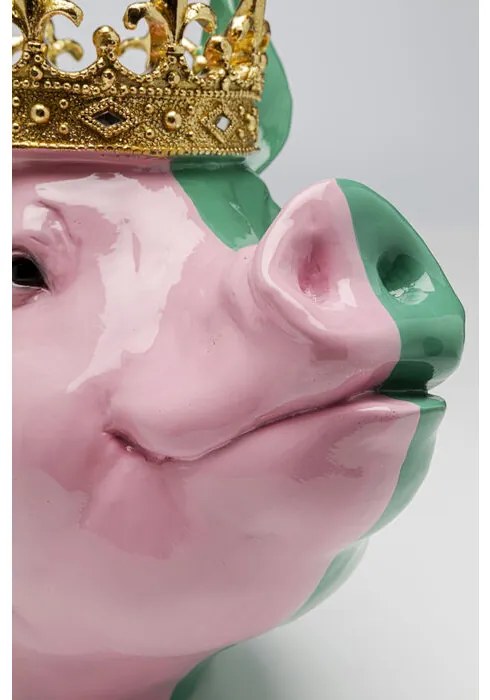 Διακοσμητικό Επιτραπέζιο  Crowned Pig Πολύχρωμο 28x34x24εκ. - Πολύχρωμο