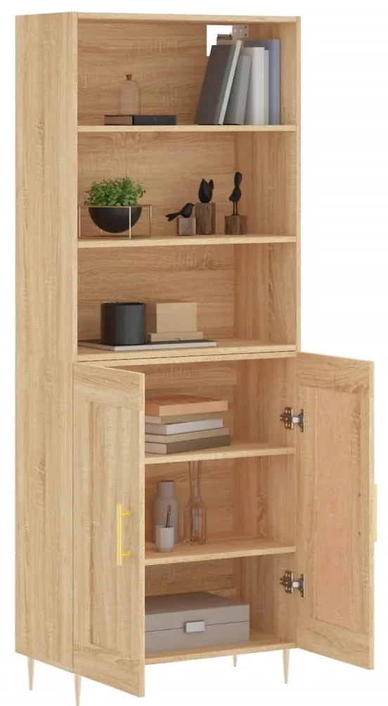 vidaXL Ντουλάπι Sonoma δρυς 69,5 x 34 x 180 εκ. από Επεξεργασμένο Ξύλο