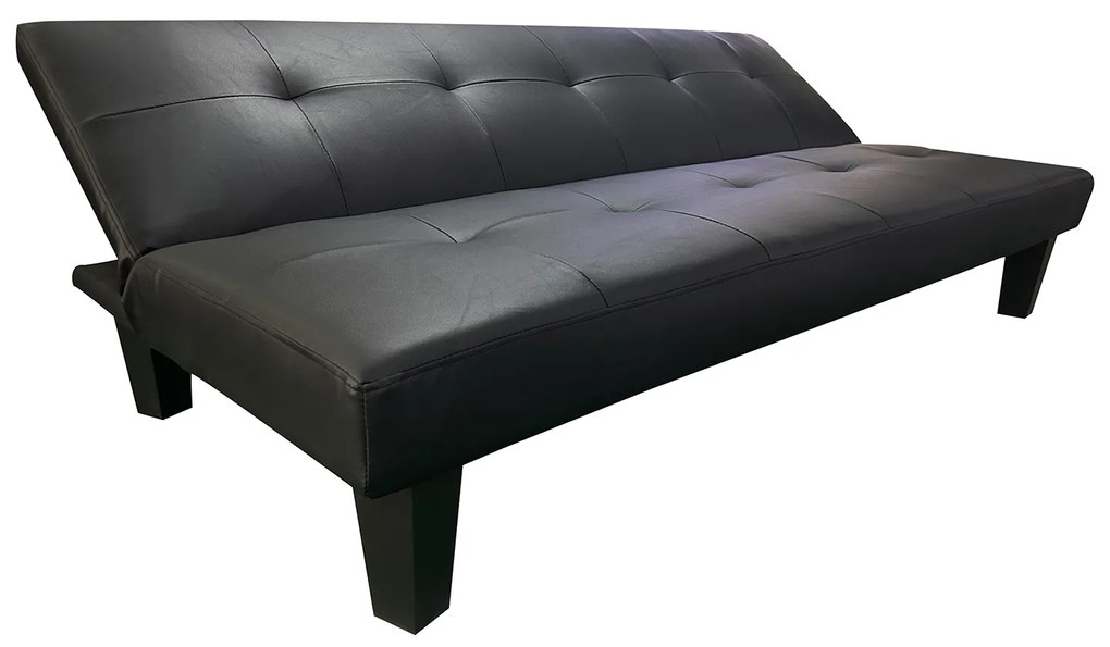 Καναπές Κρεβάτι Τριθέσιος ArteLibre NAHELE Μαύρο PU 179x82.5x78cm