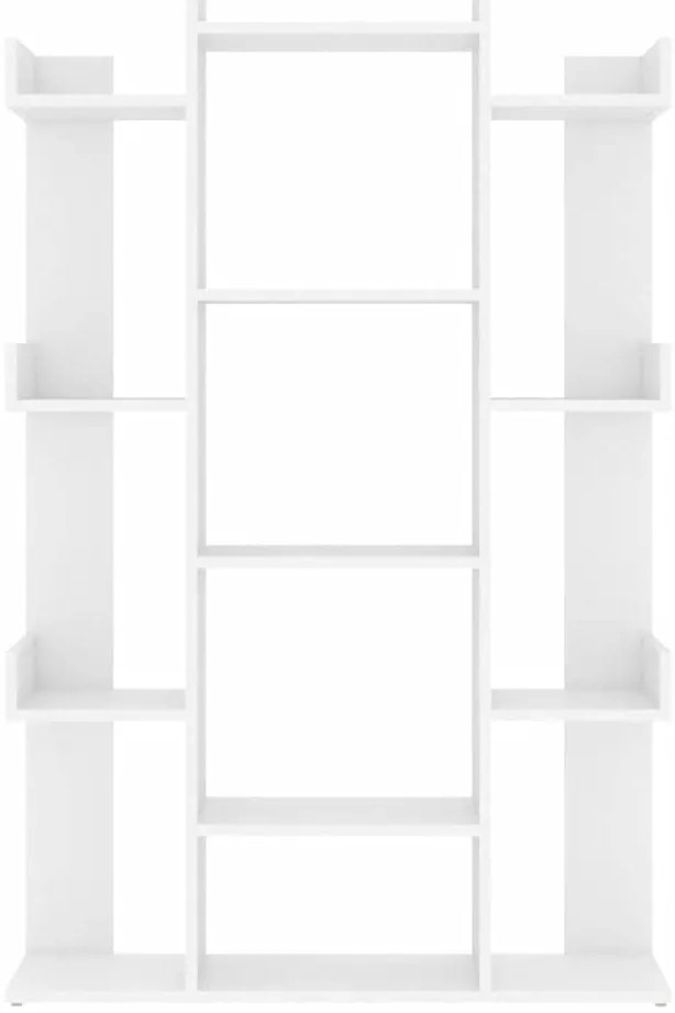 vidaXL Βιβλιοθήκη Λευκή 86 x 25,5 x 140 εκ. από Επεξ. Ξύλο