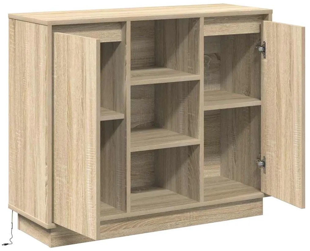 vidaXL Κομοδίνο με ράφι Δρύς Sonoma 90 x 32 x 75 εκ Επεξεργασμένο ξύλο