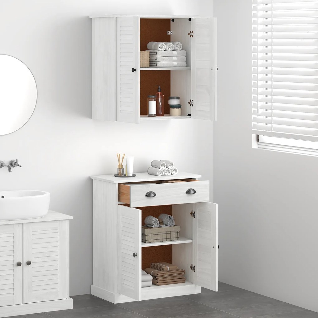vidaXL Σετ Επίπλων Μπάνιου με συρτάρι 2 pcs Καφέ 67.5 x 34 x 80 εκ