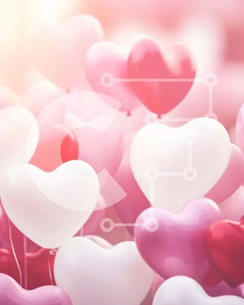 Intra Συλλεκτικό Ξύλινο Παζλ Plywood 4mm - Μπαλόνια καρδιών που επιπλέουν στον ουρανό Σε Ξύλινο Κουτί - Διαστάσεις Puzzle: 10x10 cm – 25 κομμάτια