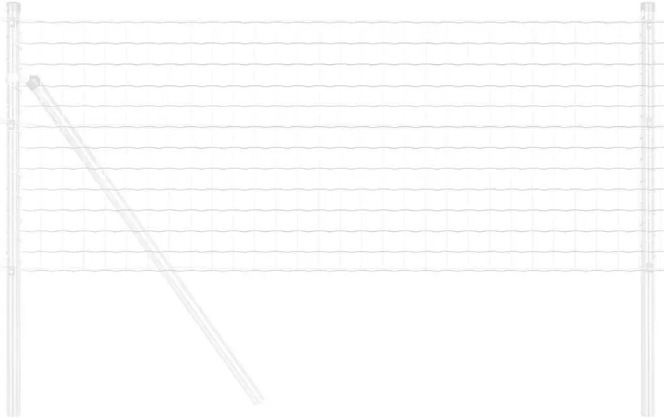 vidaXL Φράχτης Εuro Ασημί 0.8 x 25 m Χάλυβας με θερμή επιμετάλλωση