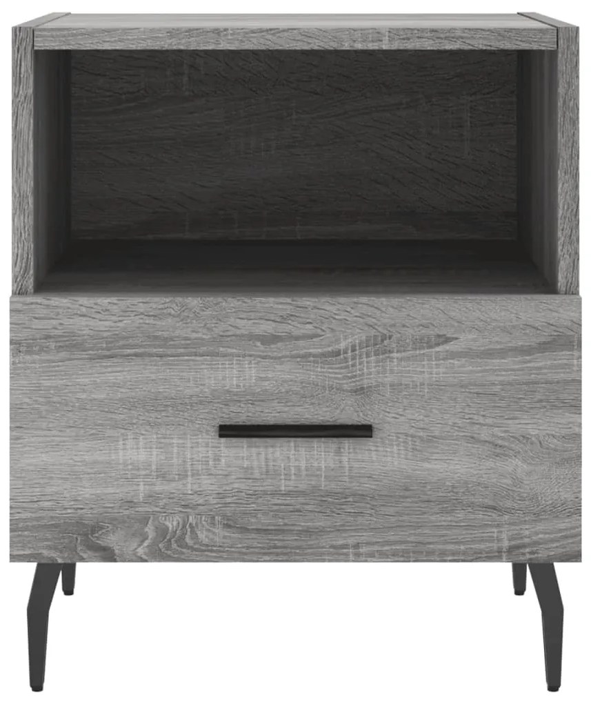 vidaXL Κομοδίνα 2 τεμ. Γκρι Sonoma 40 x 35 x 47,5 εκ. Επεξεργ. Ξύλο
