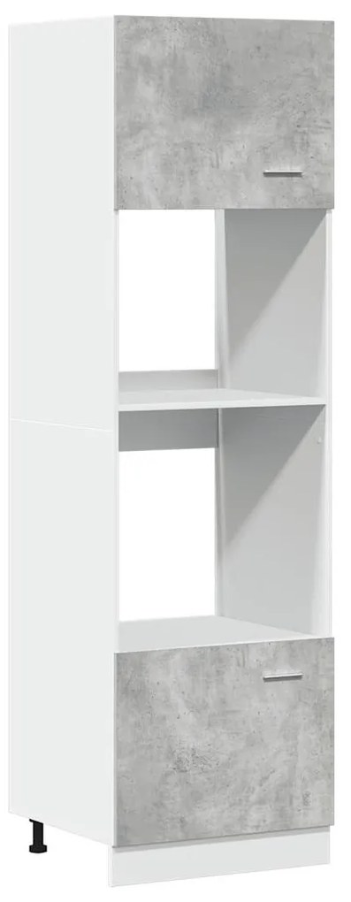 vidaXL Ντουλάπι Μικροκυμάτων "Lyon" Γκρι Σκυρόδεμα 60x57x207 εκ. από Τεχνητό Ξύλο