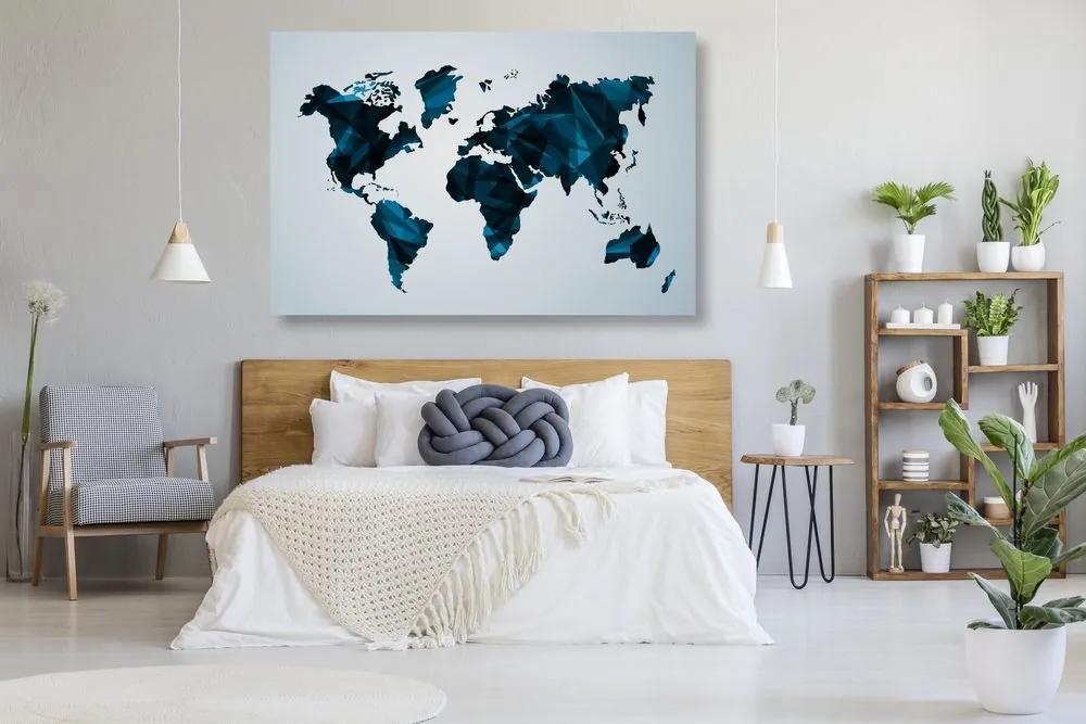 Εικόνα στον παγκόσμιο χάρτη φελλού σε διανυσματικό γραφικό σχέδιο - 90x60  color mix