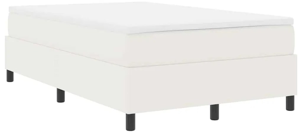 vidaXL Κρεβάτι με ελατήρια Κρέμα και Λευκό 203 x 120 x 60 εκ Βελούδο