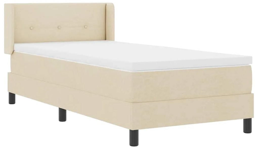 vidaXL Κρεβάτι box spring με στρώμα με στρώμα Κρεμ 100 x 200 cm