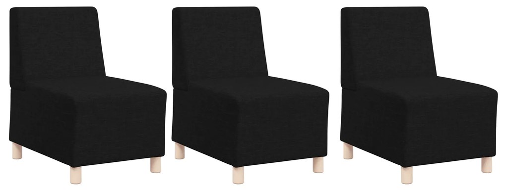 vidaXL Καθίσμα Σαλονιού 3 pcs Μαύρο 55 x 74 x 82 εκ. ύφασμα