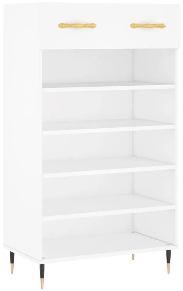 Παπουτσοθήκη Λευκή 60 x 35 x 105 εκ. από Επεξεργασμένο Ξύλο - Λευκό