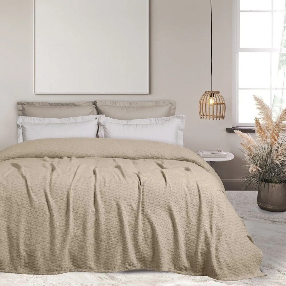 Κουβέρτα 0493 Beige Das Home Υπέρδιπλο 220x240cm Βαμβάκι-Πολυέστερ